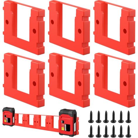 Lot de 6 Supports de Batterie 18 V pour Einhell Power X-Change avec Vis, Cadre de Rangement, Compatible avec les Batteries Einhell PXC 18 V (1/5)