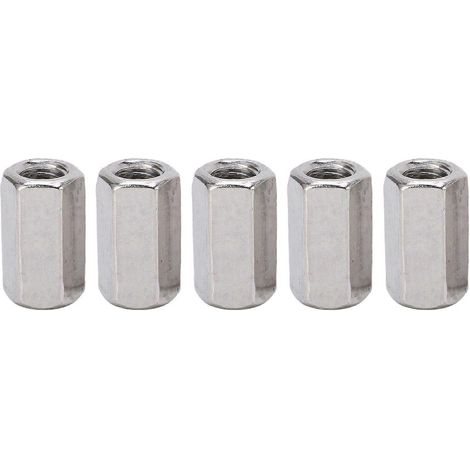 Lot de 5 écrous hexagonaux de raccordement métriques M12 x 1,75, 19 L35 mm, en acier inoxydable, pour tige longue. (1/5)