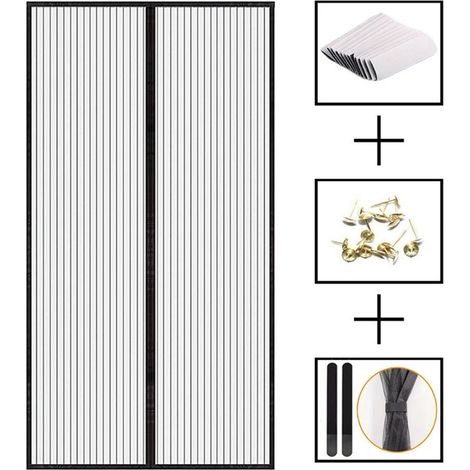Mosquitera magnética para puerta, cortina magnética de malla ultrafina autoadhesiva, cierre automático, fácil instalación sin herramientas, cortina antimosquitos, sin taladrar, 120 x 210 cm (1/5)