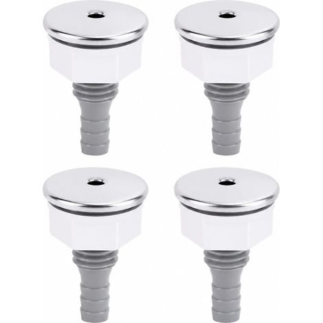 Paquet de 4 Buses à Bulles Droites pour Spa, raccord de Massage à Jet de Piscine avec Jets à Bulles de Piscine creusée à débit réglable pour, Accessoires en Acier Inoxydable (1/5)