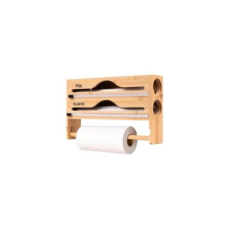 Distributeur de papier aluminium avec coupe-papier, double compartiment, couleur naturelle (1/5)