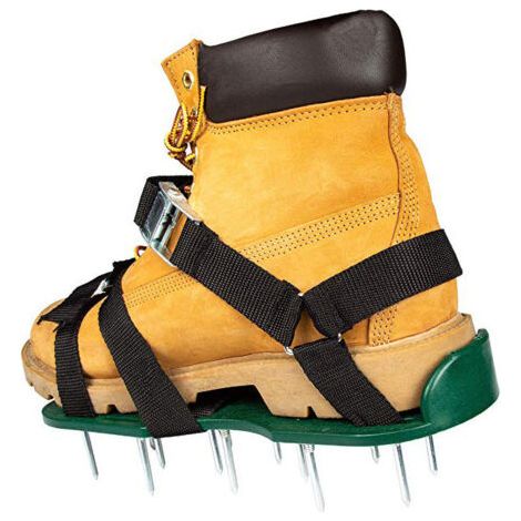 Sollbry Chaussures d'aérateur de pelouse pour gazon, chaussures d'herbe pré-assemblées, outil de jardinage, taille unique, jardinage, entretien de la pelouse (30 × 13 cm, vert) (1/3)