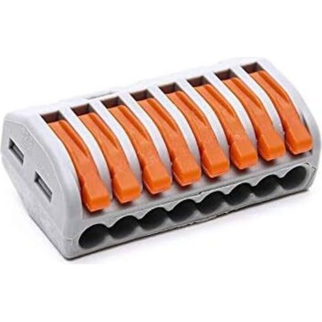 Pack of 10 compact universal wiring terminals, type 222-418, mini push-in quick connectors (1/4)