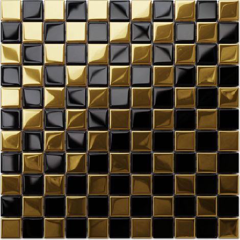 Mosaik für Badezimmer Innenküche Glas 30 x 30 cm - Gold Dama