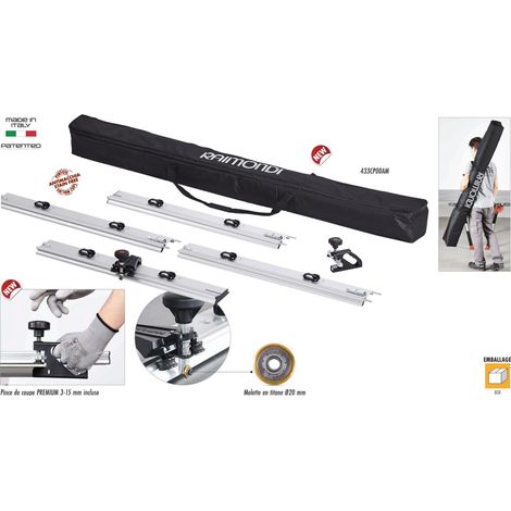 Raimondi – Système de coupe RAIZOR MTC – 4 rails de 66 cm – Coupe jusqu’à 327 cm – Pour carreaux jusqu’à 15 mm d’épaisseur (1/5)
