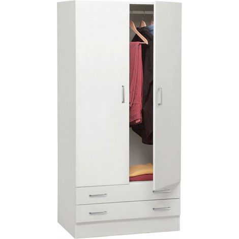 1PZ KIT ARMADIO 2 ANTE + 2 CASSETTI 82X46X184,3 BIANCO