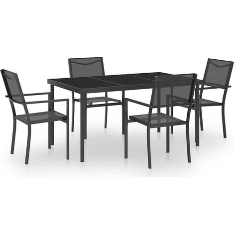 Maison Exclusive - 5-tlg. Garten-Essgruppe Stahl (1/5)