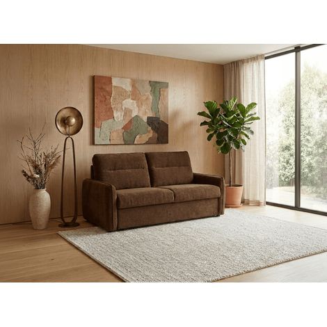 Canapé convertible express 3 places matelas 15 cm en tissu