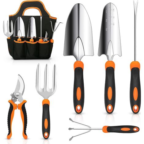 ensemble D'outils De Jardinage, Ensemble D'outils De Jardinage Robustes En Acier Inoxydable Avec Poigne En Caoutchouc Antidrapante, Sac Fourre-tou (1/5)