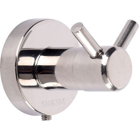 Porte-Manteau Mural Double Cornes en Inox Chromé Brillant Pour Salle de Bain, Cuisine (1/4)