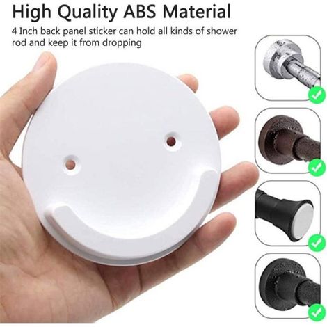 Support de tringle à rideau de douche autocollant - sans perçage - lot de 2 - blanc (1/5)