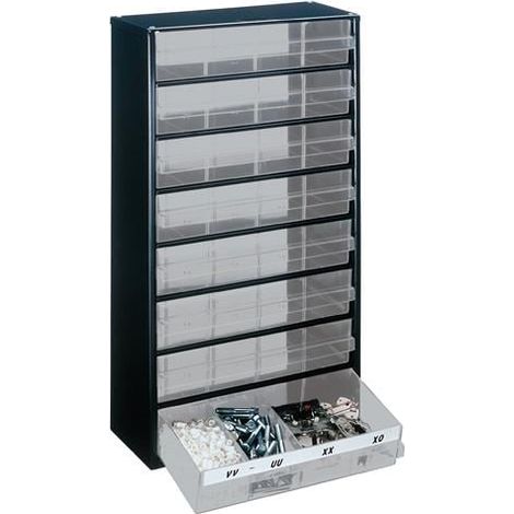 raaco Kleinteilemagazin B 306 x T 150 x H 552 mm Stahlblech mit Gummifüßen - 137416