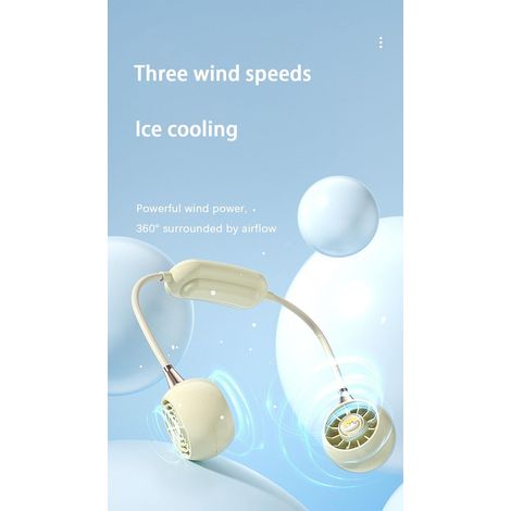 Ventilatore da Collo Senza Pale – Ricaricabile USB 1200mAh, 3 Velocità, Silenzioso con Display LED – ABS e Silicone Elegante – Ideale per Sport, Ufficio e Viaggi (1/4)
