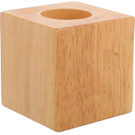 Socle de Lampe Table en Bois Massif Caoutchouc, Petite Taille (1/5)