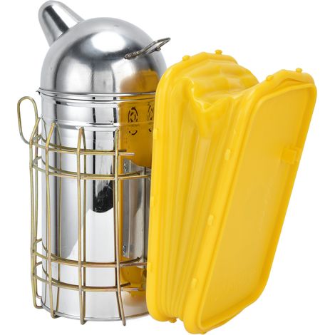 Fumoir à Abeilles Pointu avec Plaque de Protection Thermique en Acier Inoxydable pour Ruche