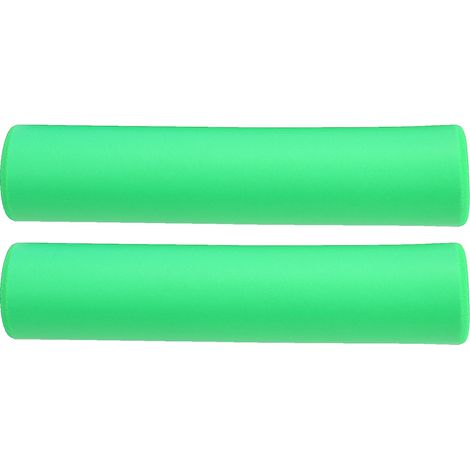 Poignées de vélo en silicone antidérapantes, amortissantes, avec embouts verts - 1 paire (1/5)