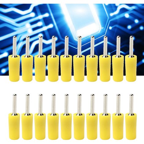 Gerader Bananenstecker aus reinem, vernickeltem Kupfer, 2 mm, kompatibel mit gelben Innenfedersteckern J.10001. (1/5)