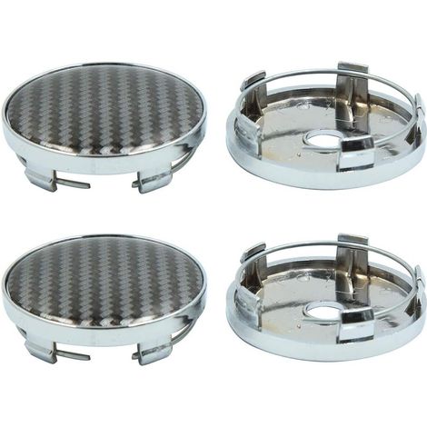 4pcs Noir Ton Argent 60mm Dia Centre Roue 5 Clips Pneu à enjoliveur Couvrir (1/5)