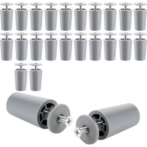 Lot de 24 butoirs de volet roulant gris - 40 mm de long - 40 mm de long - Butée de volet roulant avec poids - Butée pour volet roulant - Pièces de rechange pour volet roulant - Vis et disque (1/5)