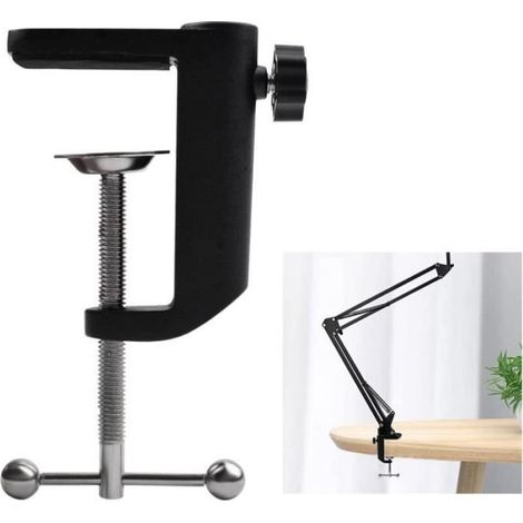 Pince De Bureau - Alliage D'aluminium - Ouverture Max 61 Mm - Pour Lampe De Bureau Bras Oscillant - 1 Pièce (1/4)