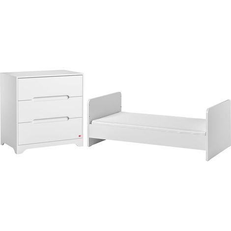 Cuna evolutiva 70x140 y cómoda 3 cajones Vox Ova Blanco