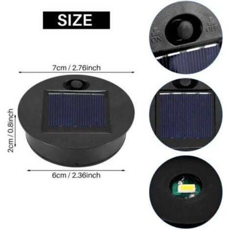 4Pcs Solar Licht Ersatzteile Outdoor Hängen Laterne Kopf Runde Solar Licht Teile Wasserdichte Solar Lichter FLITI