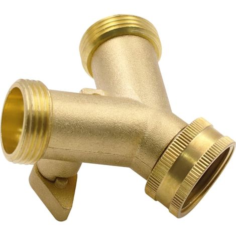 Raccord en Y pour tuyau d'arrosage, collecteur en laiton 3/4", installation facile, séparateur d'eau