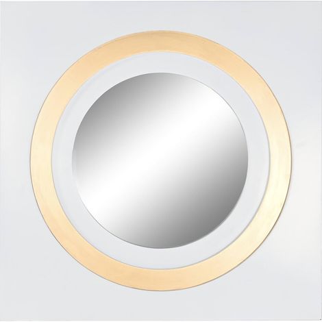 Miroir élégant doré, touche design pour votre intérieur - Or blanc lumineux et moderne (1/4)