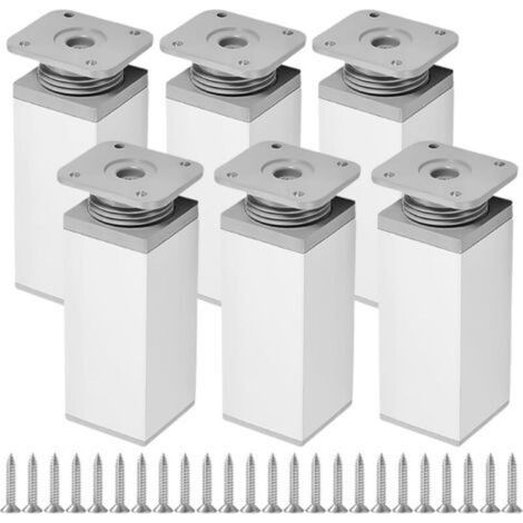 ALLIANDISPieds de meuble réglables en hauteur, 6 pièces, pour chaises, tables et canapés, carrés (40 x 200 mm) (1/4)
