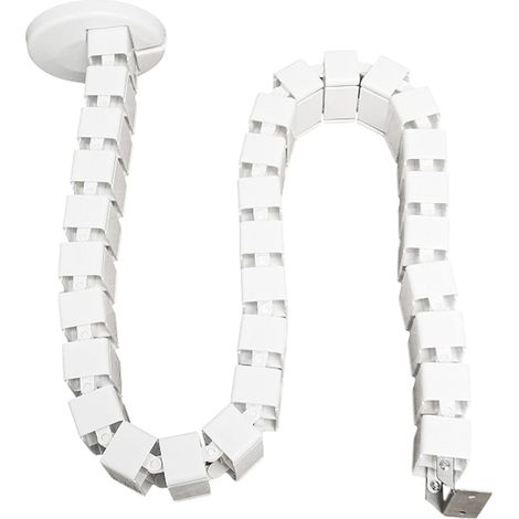 Kit de gestion des câbles, organiseur de câbles flexible réglable à quatre entrées pour bureaux, blanc, 1 pièce (carré, 80 cm) (1/5)