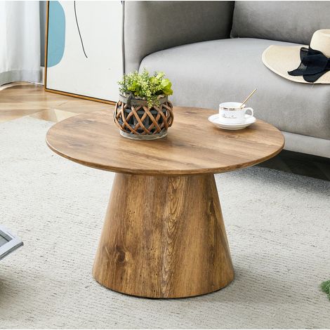 Mesa centro redonda MDF efecto madera 60 cm OKMYHOME (1/5)