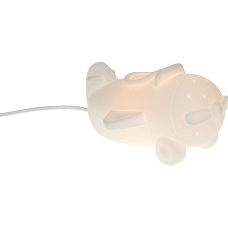 Amadeus - Lampe Avion blanche en porcelaine longueur 22,6 cm (1/3)