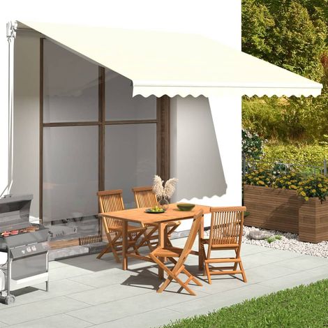 Tissu de remplacement pour auvent,Auvent de rechange,pour balcon,terrasse Crème 4x3,5 m -FR37175 (1/5)