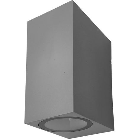 „Alce“ Außenwandleuchte mit zwei Leuchten 2xGU10 (230V) IP44 14,7x7x9cm graue Farbe