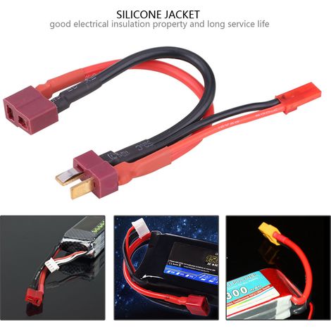 Câble d'alimentation 18AWG avec connecteurs T Deans et JST pour modèles réduits avion voiture bateau