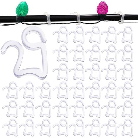 120 Pièces Clip de Lumière de Noël,Crochet Gouttière à Clipser,Crochet de Gouttière de Toit,Suspension Gouttiere,Crochet de Noël,Crochet Gouttière PVC,Crochets de Gouttière en Plastique (1/5)