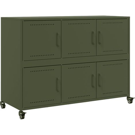 Maison Exclusive - Credenza Verde Oliva 100,5x39x72 cm in Acciaio
