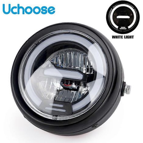 Phare LED universel rond de 6,5 pouces pour motos Harley Sportster, Cafe Racer, Honda, Yamaha, Suzuki et modèles personnalisés. (1/4)
