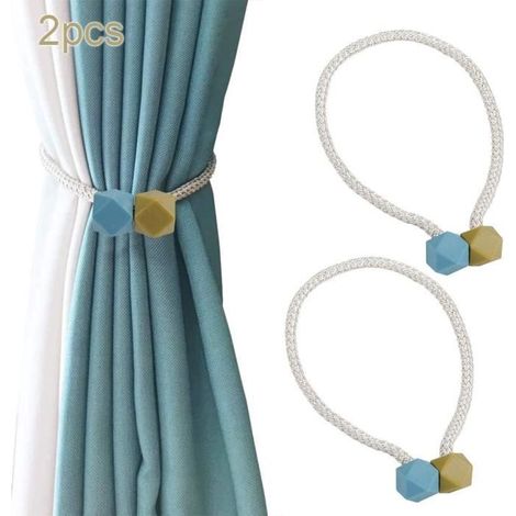 Embrasses de Rideaux,Magnétiques 2 PCS Attache Rideau Aimantée Tressage Embrasse Pince pour Rideaux pour Décoration de Maison (1/4)