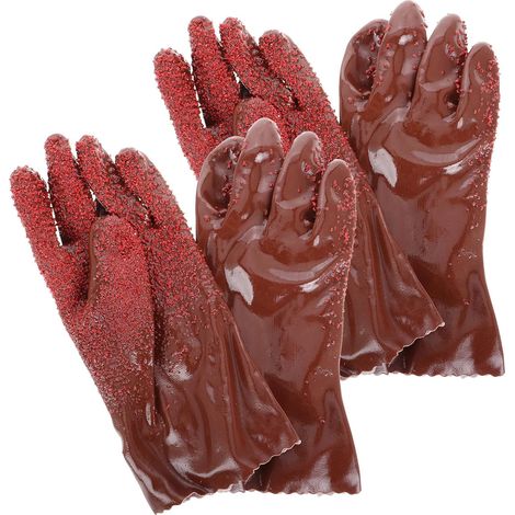 Gants de plombier en forme serpent, 2 paires PVC résistant à l'usure, antidérapants et (1/5)