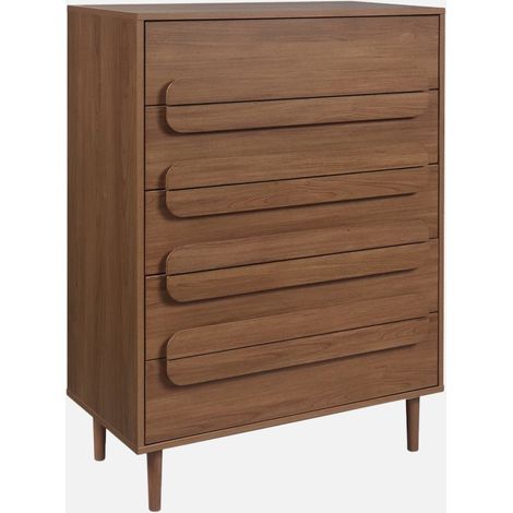 Cómoda vintage con efecto madera y 5 cajones (1/4)