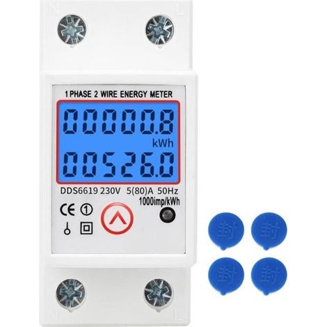 Compteur d\'énergie électrique - HEN - DDS6619-526L-2 - Monophasé - Affichage numérique - Multifonctionnel (1/4)
