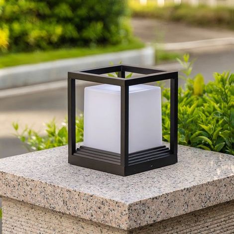 Applique murale d'extérieur pour portail de jardin, éclairage de clôture étanche, type électrique – Lumière chaude – Moyenne 220 x 220 mm – Noir (1/5)