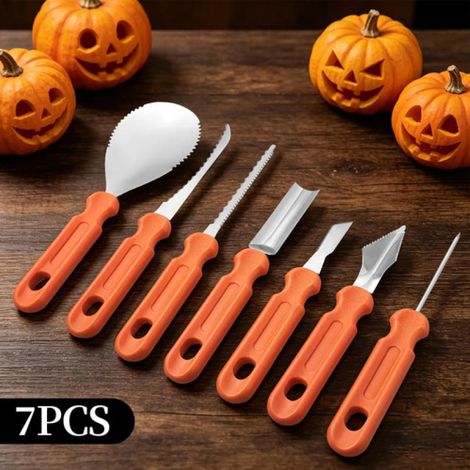 Beyamis Ensemble de 7 outils professionnels pour sculpter les citrouilles