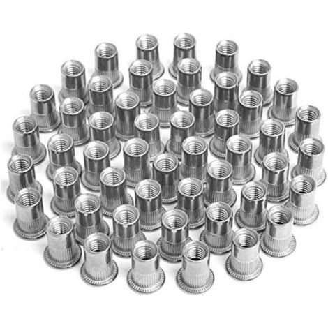 100 pièces écrou à Sertir M4 M5 M6 M8,écrous de Rivet Insert Fileté,écrous à Sertir en Acier Inoxydable,Utilisé pour Réparer l'artisanat de Décoration de Meubles (1/4)