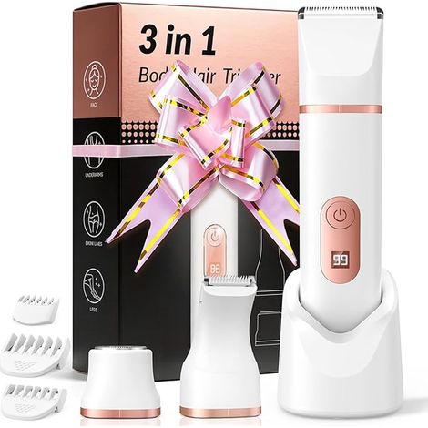 Women's Electric Shaver, Intimate Hair Clipper: Wet/Dry Trimmer, Portable and Wireless, for Jersey/Face/Armpits/Legs/Arms (1/5)