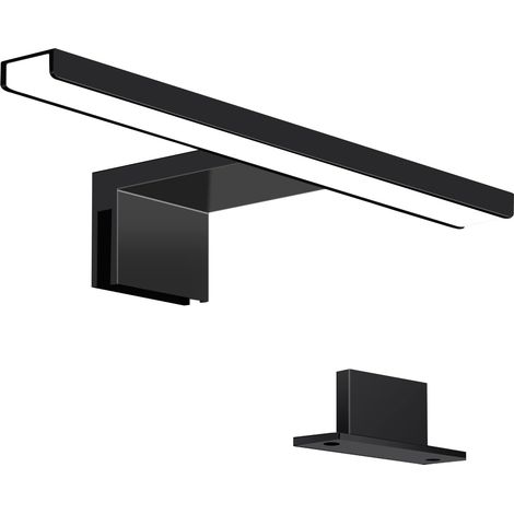 Lampe Miroir Salle de Bain LED Noire 5W 30CM 400LM, Applique Miroir 6000K Blanc Chaud, Lampe Armoire de Toilette IP44 Imperméable, Éclairage pour Maquillage et Coiffeuse (300mm) [Classe énergétique E]