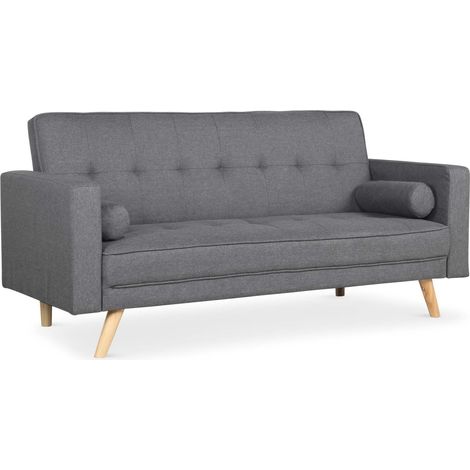 Canapé convertible clic-clac scandinave Slow tissu Gris foncé