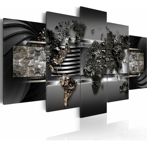 Tableau carte du monde noir - 200 x 100 cm (1/4)
