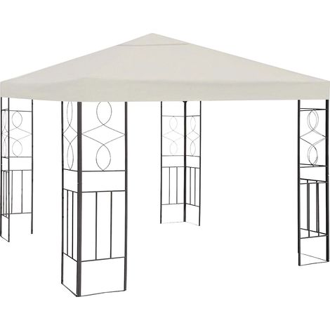 Randaco Techo de repuesto para pabellón 3x3 m, doble techo con salida de chimenea, funda de poliéster 300D, protección UV, beige